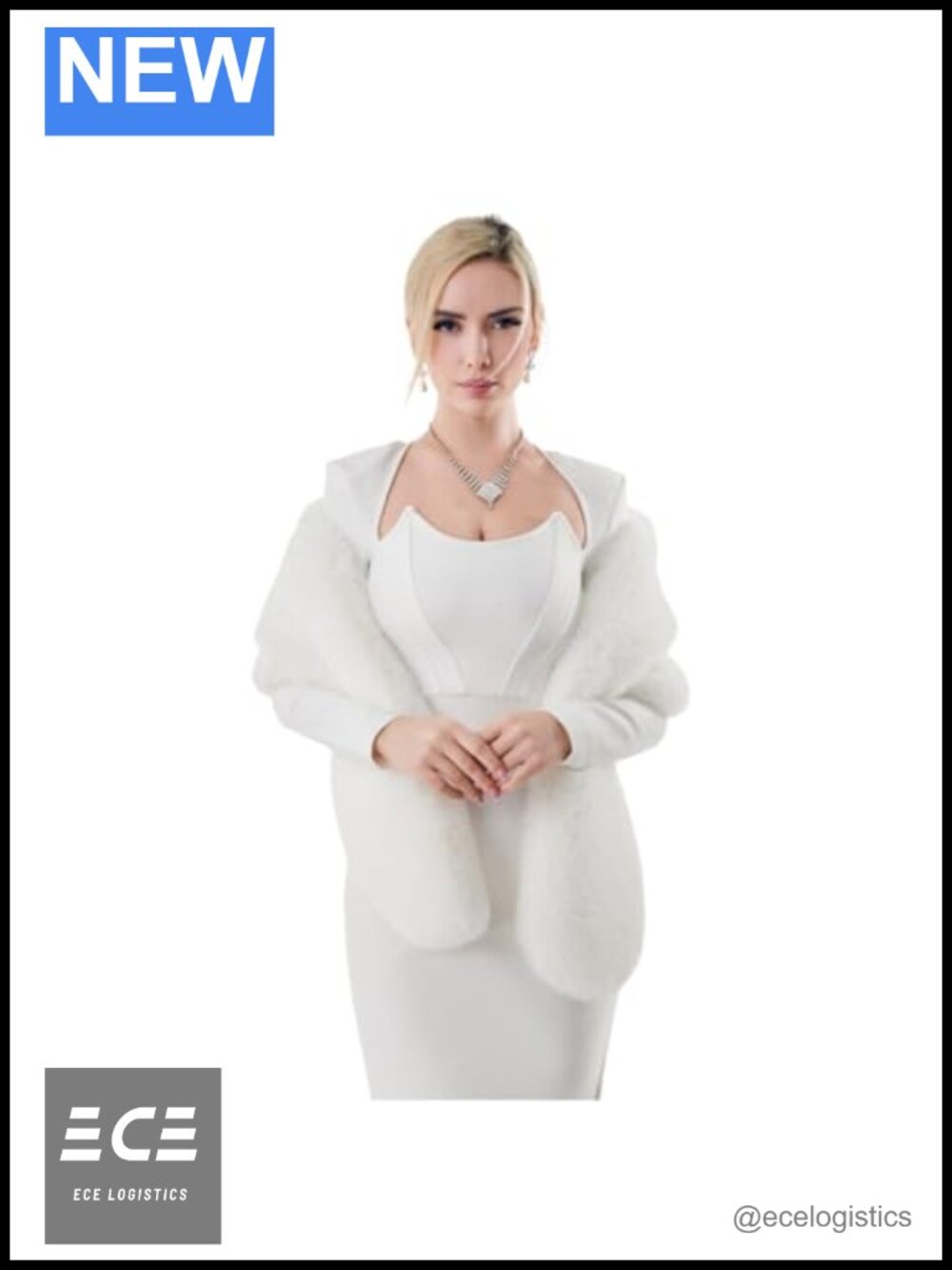 Faux Fur Wrap Cross Shawl Winter Evening Party Cape
